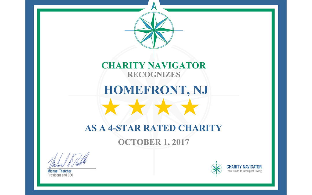 HomeFront Awarded Charity Navigator 4-Star Rating